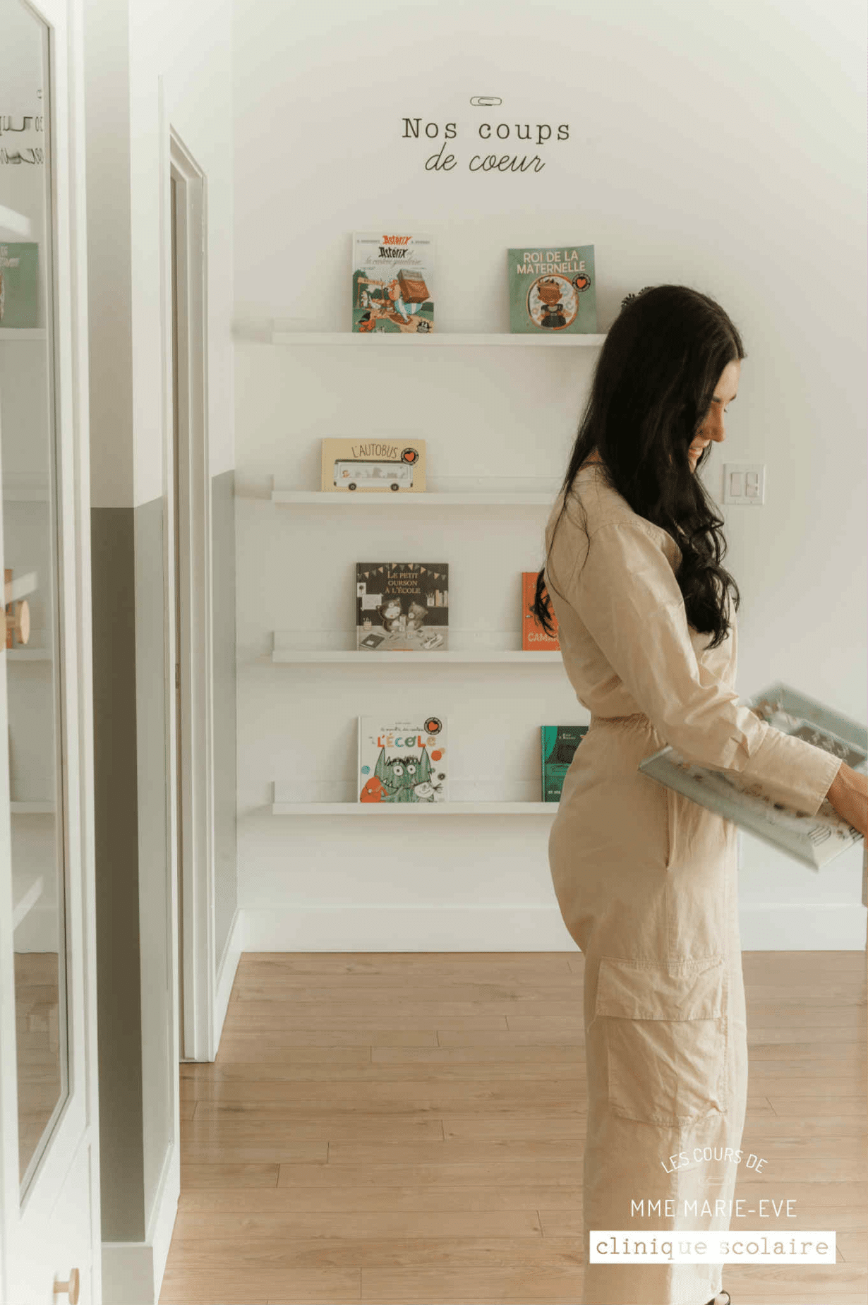 Sélection de livres dans la clinique de Mme Marie-Eve