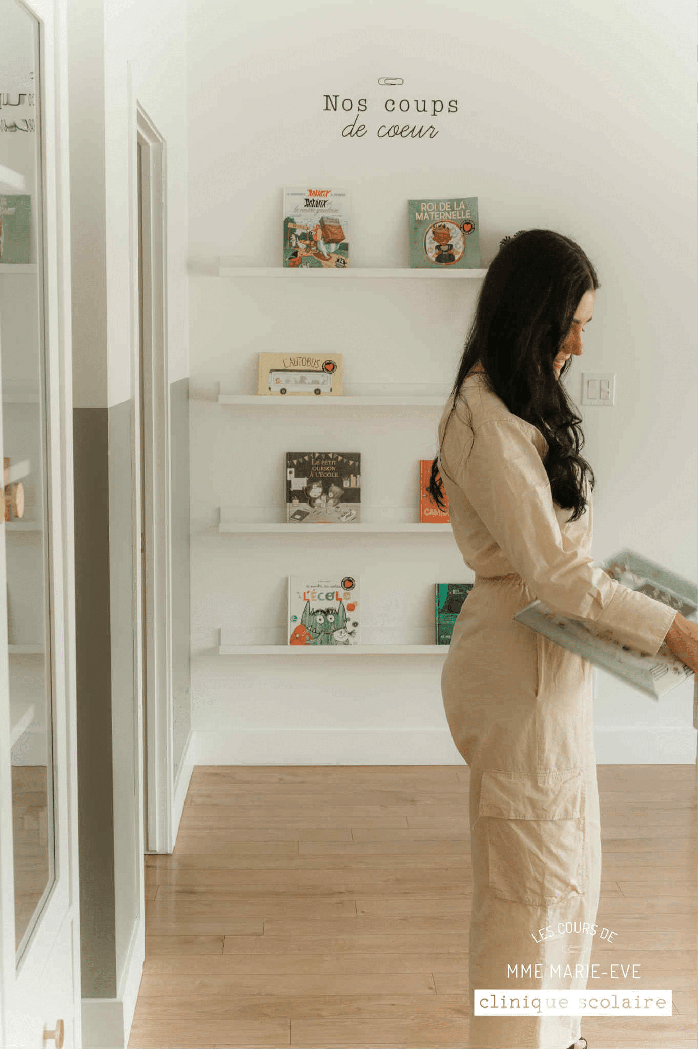 Sélection de livres dans la clinique de Mme Marie-Eve